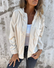 Women's hooded corduroy jacket with zip front and chest pocket