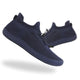 Unisex textured knit casual shoes with toggle lace-up and flat sole