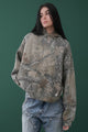 Women's oversized camouflage hoodie with hood and long sleeves