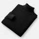 Men's solid turtleneck sweater with long sleeves and ribbed trims