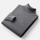 Men's solid turtleneck sweater with long sleeves and ribbed trims