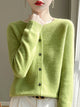 Women's button front crew neck cardigan