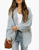 Women's oversized textured knit cardigan with open front and long sleeves