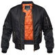 Men's quilted bomber jacket with stand collar, long sleeves and zip pockets