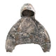 Camouflage hooded pullover with full front zipper and long sleeves