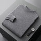 Plain crew neck knit pullover with long sleeves and ribbed trims