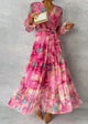 Women's Floral Ankle-Length Dress with Waist Tie | Bellmere
