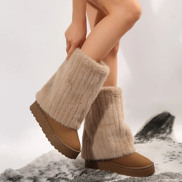 Women's Fur-Lined Winter Boots in Brown | Bellmere