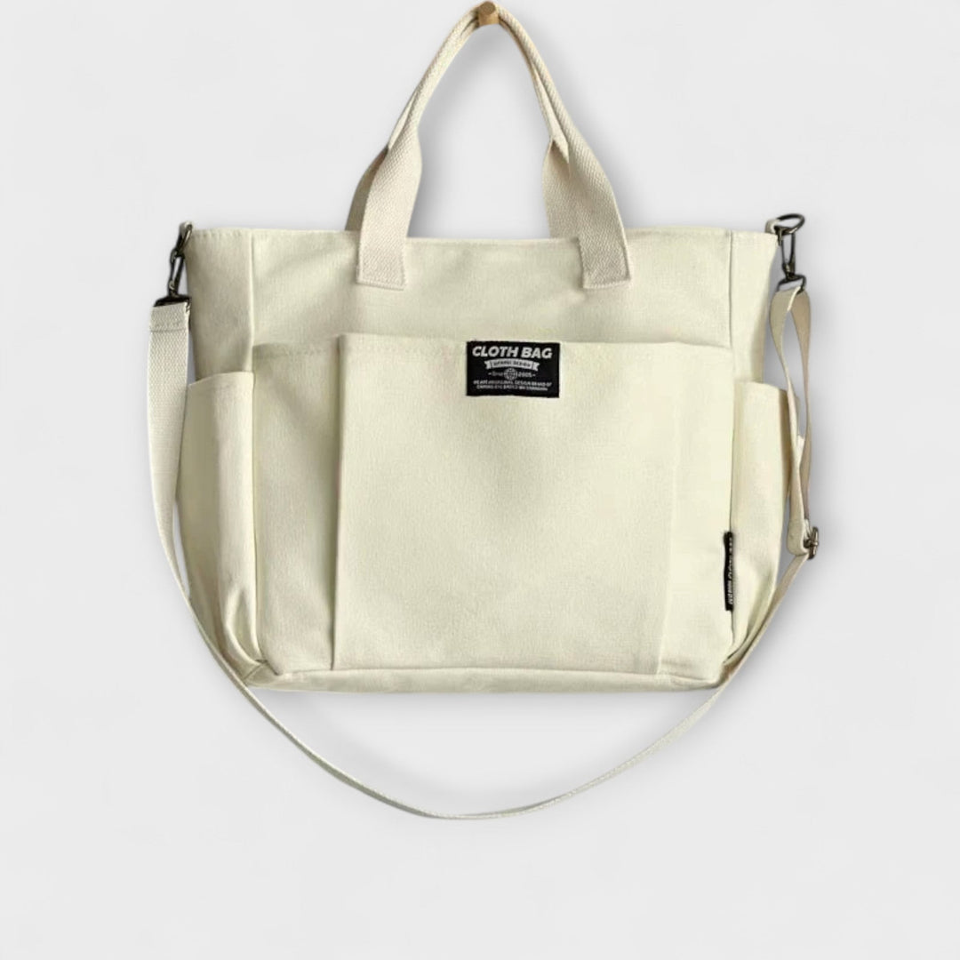 Women's Shoulder Bag with Pockets in Khaki - View 5 | Bellmere