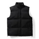Men's quilted sleeveless padded vest with high collar and zip front