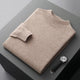 Plain crew neck knit pullover with long sleeves and ribbed trims