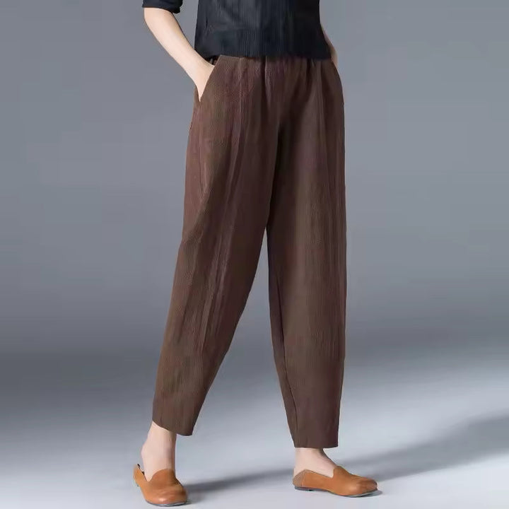Women's Lightweight Summer Trousers in Beige - View 10 | Bellmere