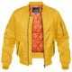 Men's quilted bomber jacket with stand collar, long sleeves and zip pockets