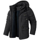 Men's hooded fleece-lined winter parka with utility pockets