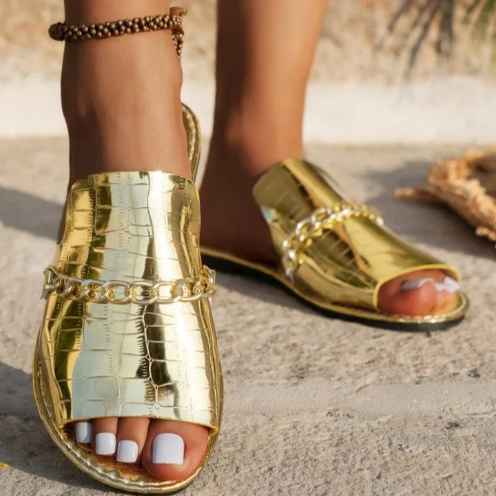 Tansy | Women's Sophia Croc Skin Sandals
