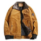 Men's ribbed corduroy jacket with sherpa collar and zip front