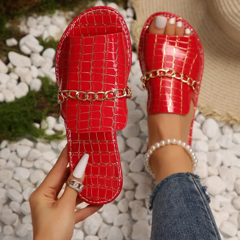 Tansy | Women's Sophia Croc Skin Sandals