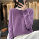 Women's crew neck knit cardigan with long sleeves and button front