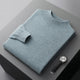 Plain crew neck knit pullover with long sleeves and ribbed trims