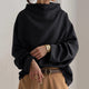 High-Neck Soft Knit Top in Black | Bellmere