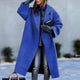 Women's long oversized lapel coat with button front and angled pockets