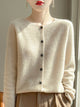 Women's button front crew neck cardigan
