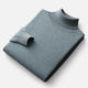 Men's solid turtleneck sweater with long sleeves and ribbed trims