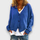 Women's V-neck knit cardigan with long sleeves and button front