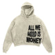 Women's cropped hoodie with hood and front text graphic