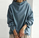 High-Neck Soft Knit Top in Black - View 2 | Bellmere