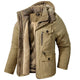 Men's hooded fleece-lined winter parka with utility pockets