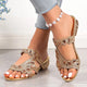 Women's Embellished Strap Sandals Sandals Sale in Gold (Almost Sold Out) - View 2 | Bellmere