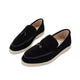 Women's pointed toe loafers with tassel detail