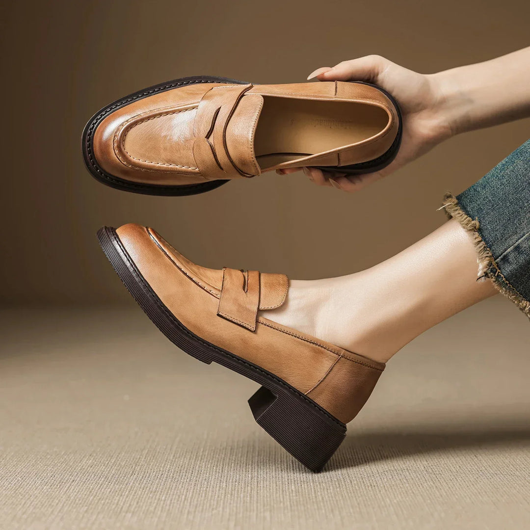 Amelia | Leather-Style T-Strap Shoes