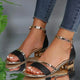 Hawa | Women's Low Block Heel Sandals Ankle Strap Buckle
