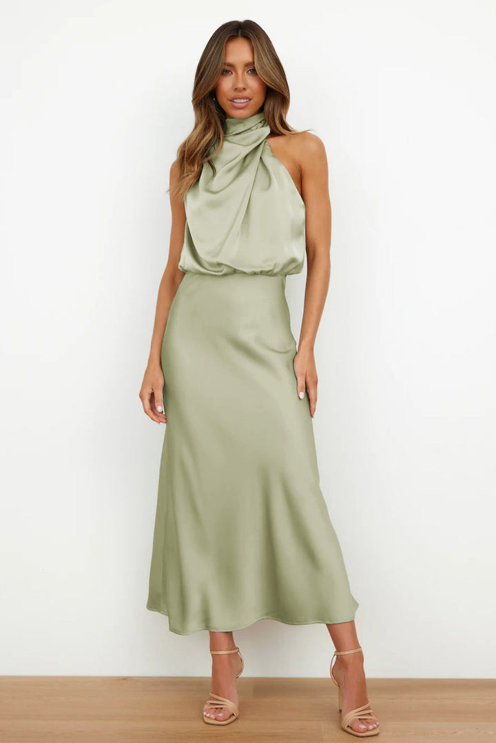 Halter Evening Dress Dresses in Light Green | Bellmere
