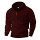 Textured fleece hooded jacket with full zip and front pockets