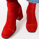 Women's Square Toe Heeled Boots in Brown - View 2 | Bellmere