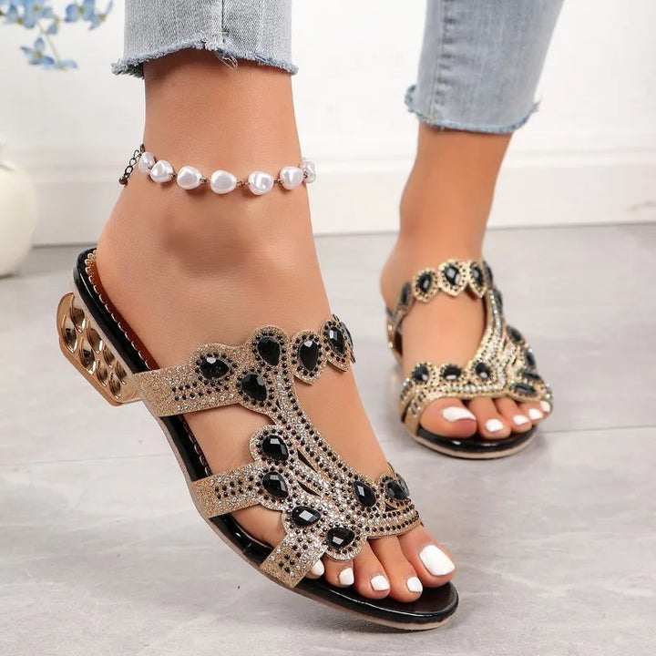 Women's Embellished Strap Sandals Sandals Sale in Gold (Almost Sold Out) - View 4 | Bellmere