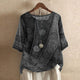 Women's Retro-Inspired Cotton Blend Blouse in Green - View 2 | Bellmere