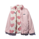 Women's reversible hooded jacket with heart print lining