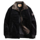 Men's ribbed corduroy jacket with sherpa collar and zip front