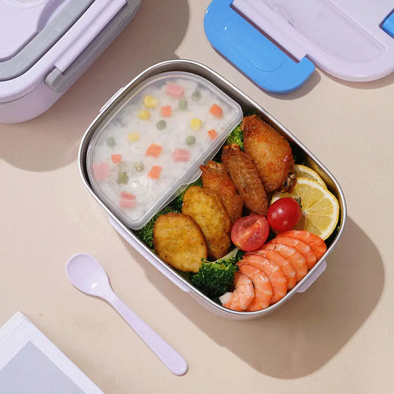 1.5L electric lunch box food warmer with carry bag, utensils and power cables