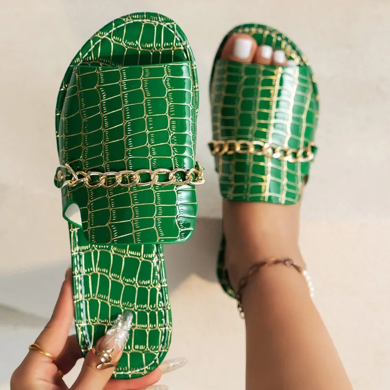 Tansy | Women's Sophia Croc Skin Sandals