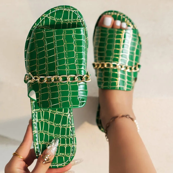 Tansy | Women's Sophia Croc Skin Sandals