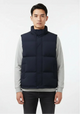 Men's quilted sleeveless padded vest with high collar and zip front