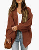 Women's oversized textured knit cardigan with open front and long sleeves