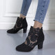 Women's Lace Mesh High Heel Boots in Apricot - View 2 | Bellmere