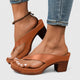 Arina | Women's Block Heel Thong Sandals Ankle Strap