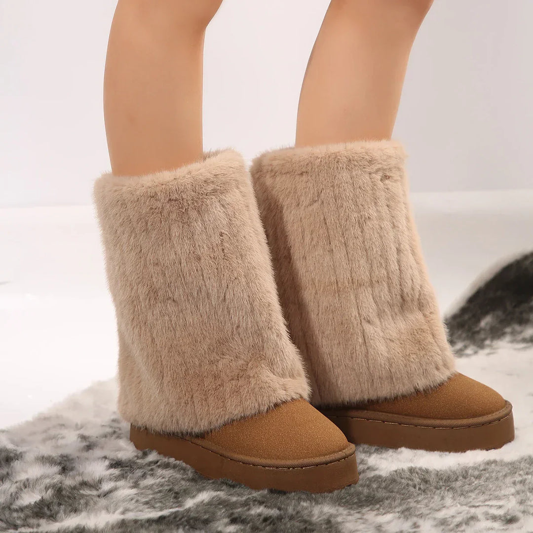 Women's Fur-Lined Winter Boots in Brown - View 7 | Bellmere